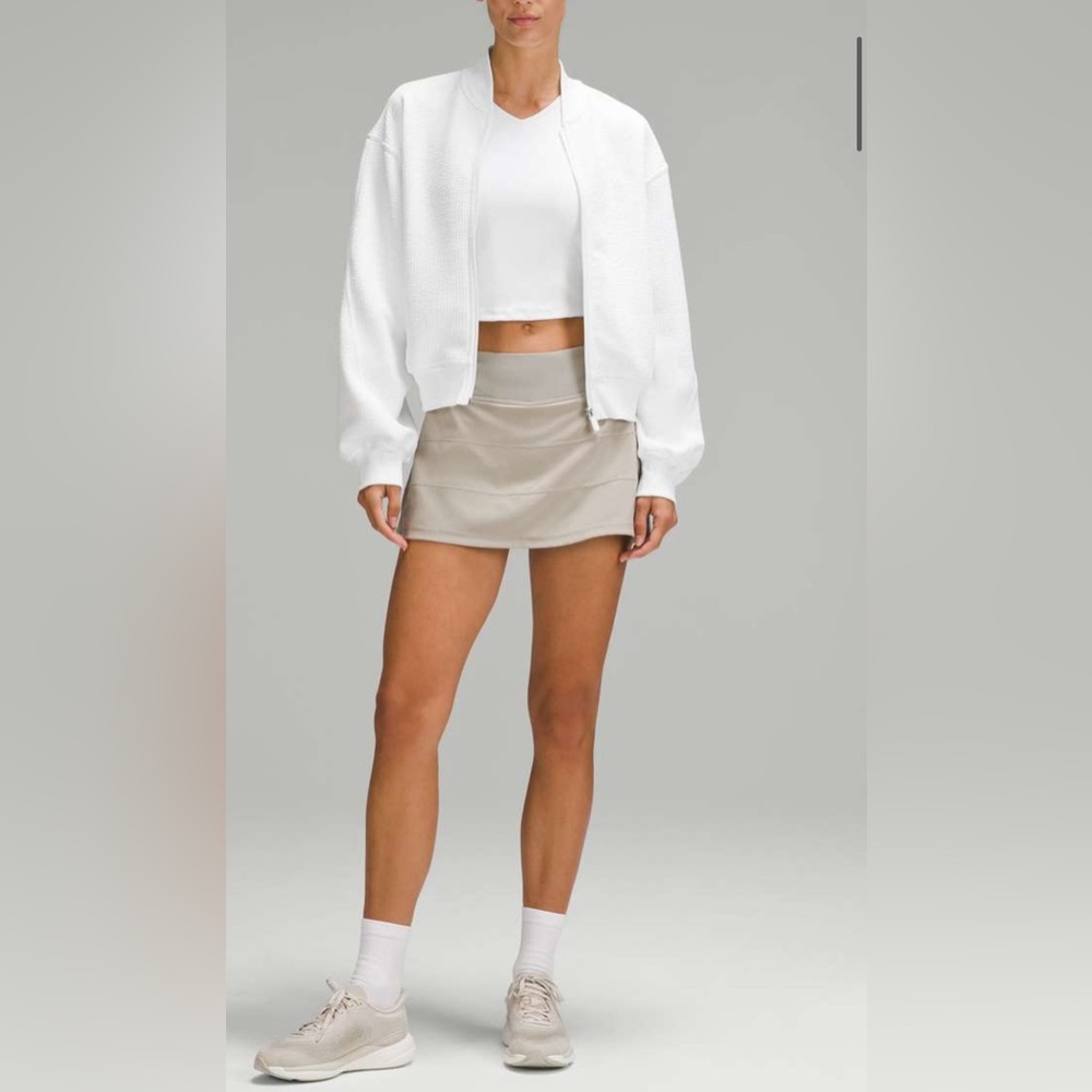 Like new Lululemon Textured Zip-Front Track Jacket
White size 4